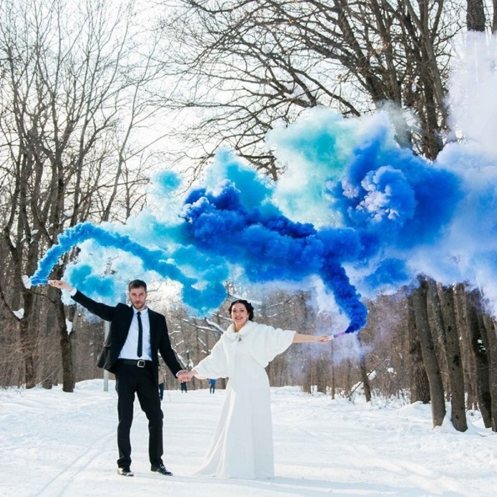 Синий цветной дым 60 секунд «Smoking Fountain» Maxsem MA0512 Blue