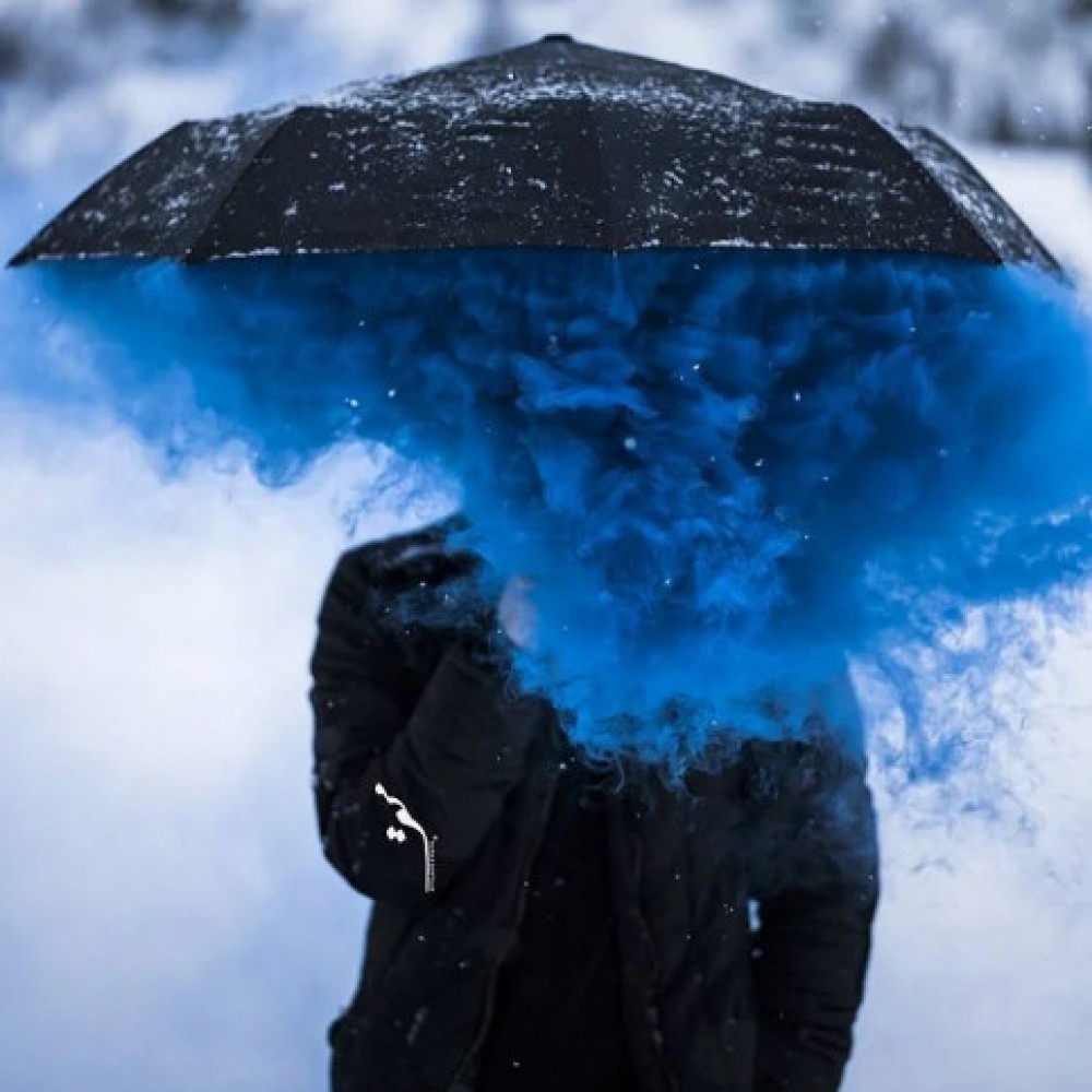 Цветной дым 60 секунд голубой «Мегапир» МДП6