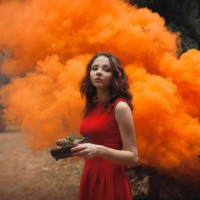Оранжевый цветной дым 60 секунд «Smoking Fountain 1.2 INCH» Maxsem MA0513