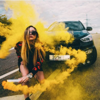 Желтый цветной дым 60 секунд «Smoking Fountain» Maxsem MA0512