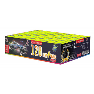 Веерный фейерверк 120 залпов «120 км/час» Joker Fireworks JF C15-120/01V01