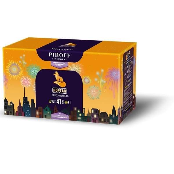 Разнокалиберный фейерверк на 41 залп «Корсак» Piroff БСК0104108-10