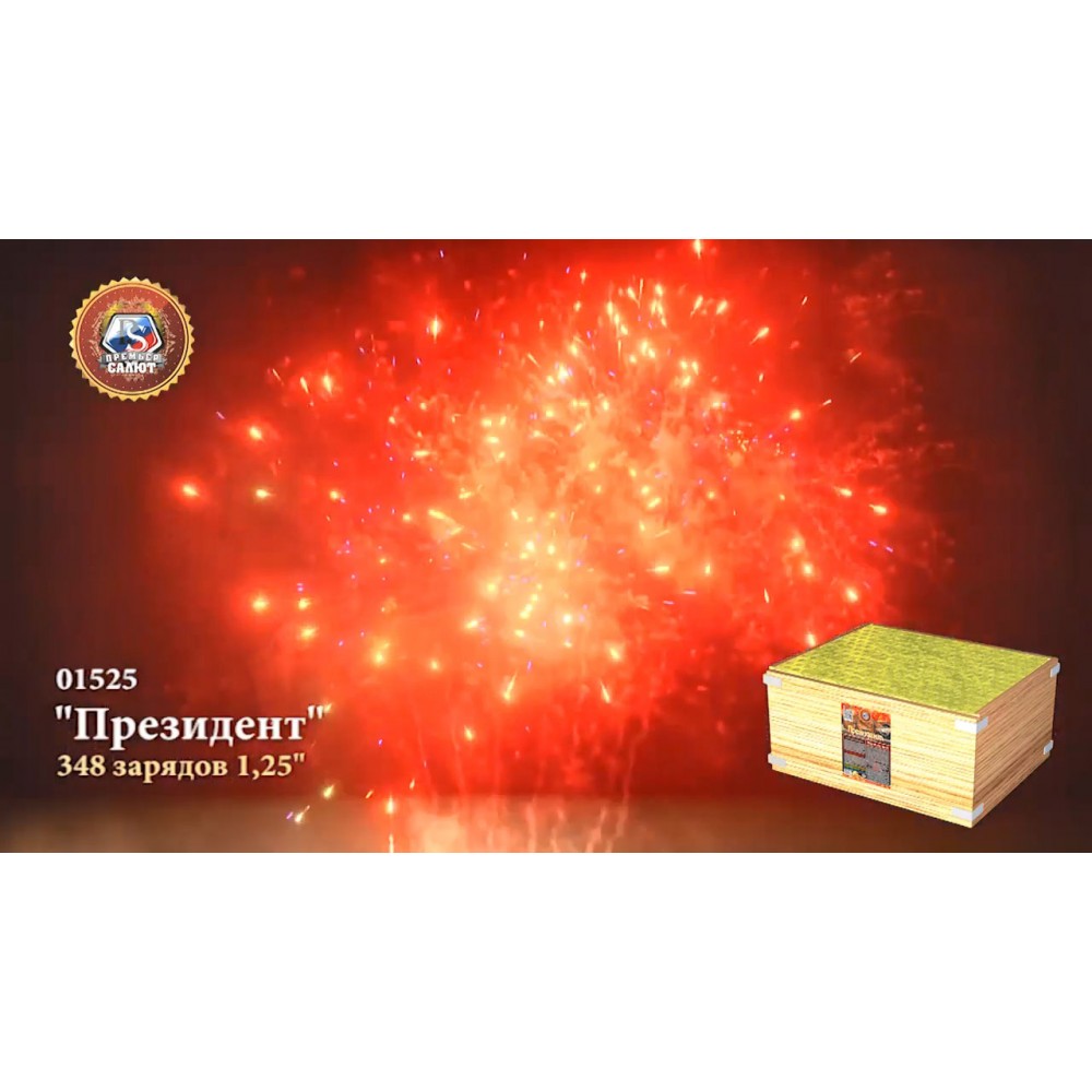 Эксклюзивный фейерверк 348 залпов «Президент» Премьер салют 01525