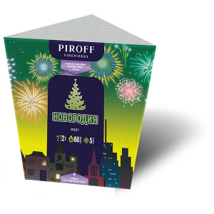 Пиротехнический фейерверк фонтан 60 секунд «Новогодия» Piroff Ф307